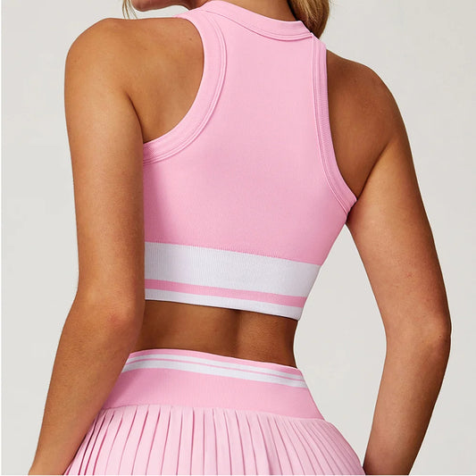 SculptFlex Racerback Sports Bra – Breathable, Shockproof Crop Top