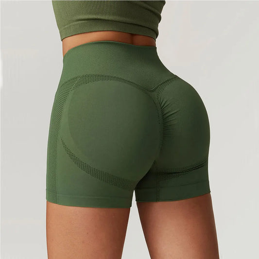CurveMax Seamless Scrunch Shorts – High-Waist, Squat-Proof Fit