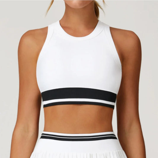 SculptFlex Racerback Sports Bra – Breathable, Shockproof Crop Top