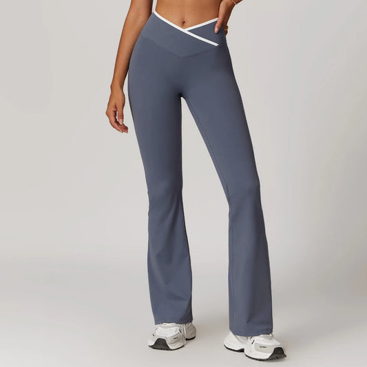 V-Waist Flare Leggings – High-Rise, Stretch Bootcut Active Pants