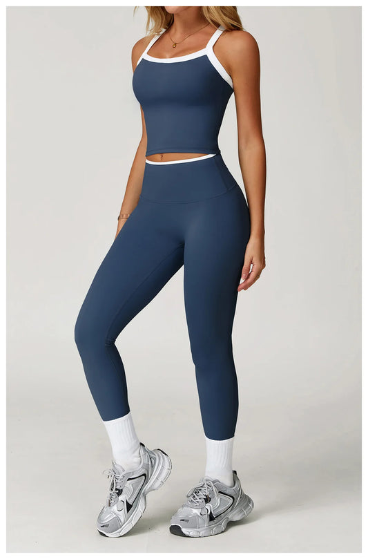 AirFlex Seamless Spaghetti Strap Set – Crop Top & High-Waist Leggings